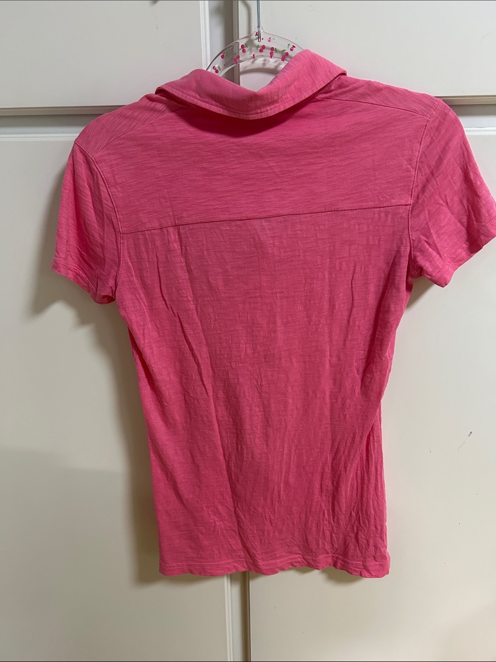 Preppy Vintage Lilly Pulitzer Hot Pink Palm Tree Polo Top - Picture 4 of 5